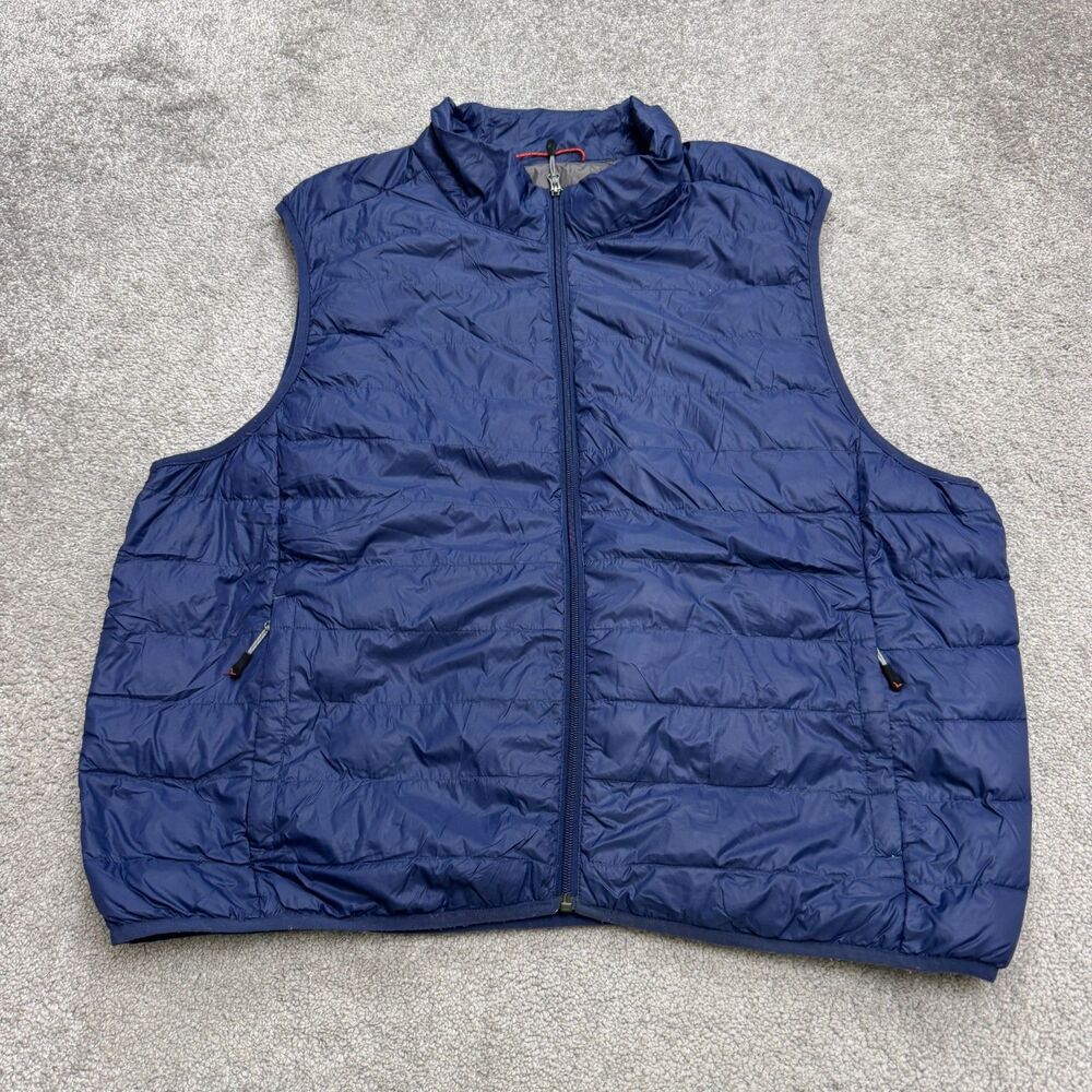 Hawke & Co Down Quilted Puffer Vest Jacket Mens XXL Navy Blue Full Zip Outdoor
